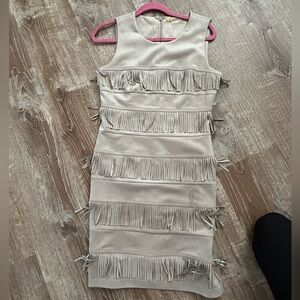 Calvin Klein suede tassel dress